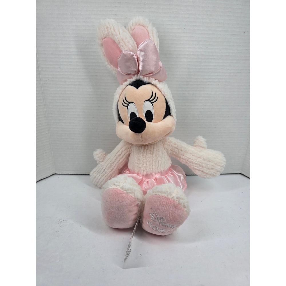 Disney Minnie Mouse Easter Bunny Plush Toy 2024 Pink Skirt Ears
